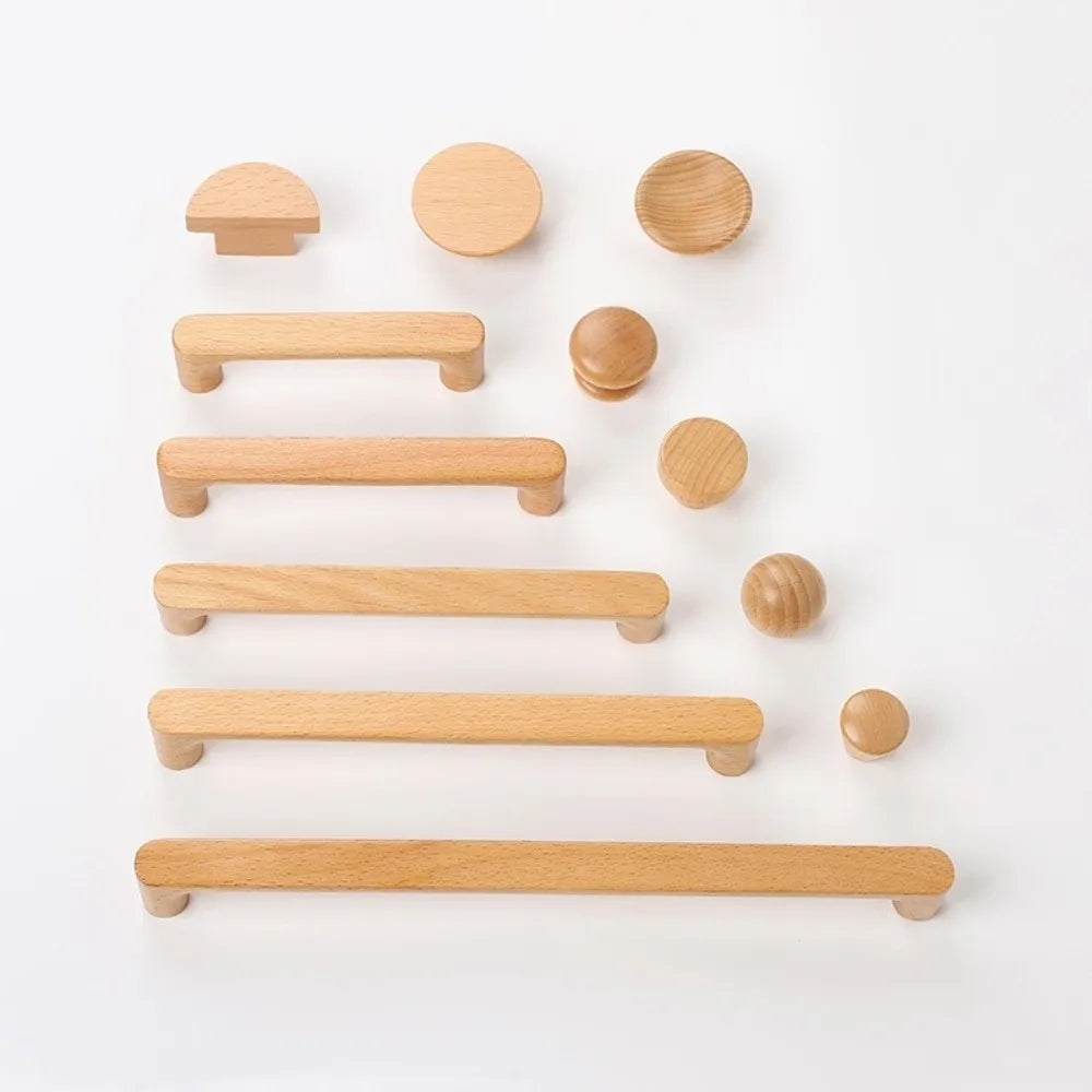 poignées meuble bois naturel brun minimaliste nordique grain arrondi éco designintérieur