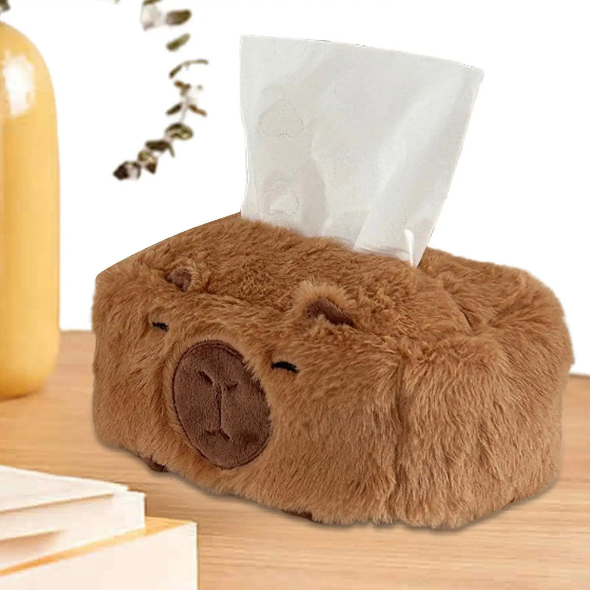 boîte mouchoirs peluche marron clair animalier décorative facile utiliser maison cuisine
