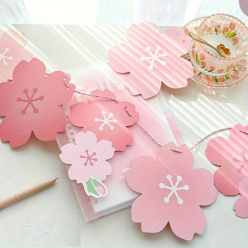 guirlande fleurs cerisier papier rose blanc mariage anniversaire valentin décoration festive japonaise