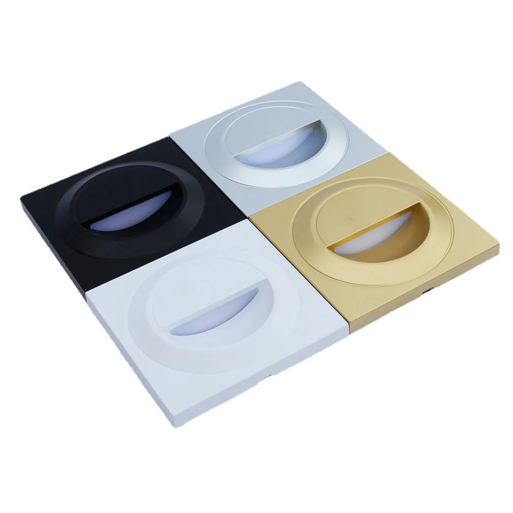 lumière murale led capteur pir moderne interrupteur noir blanc doré fixations vis