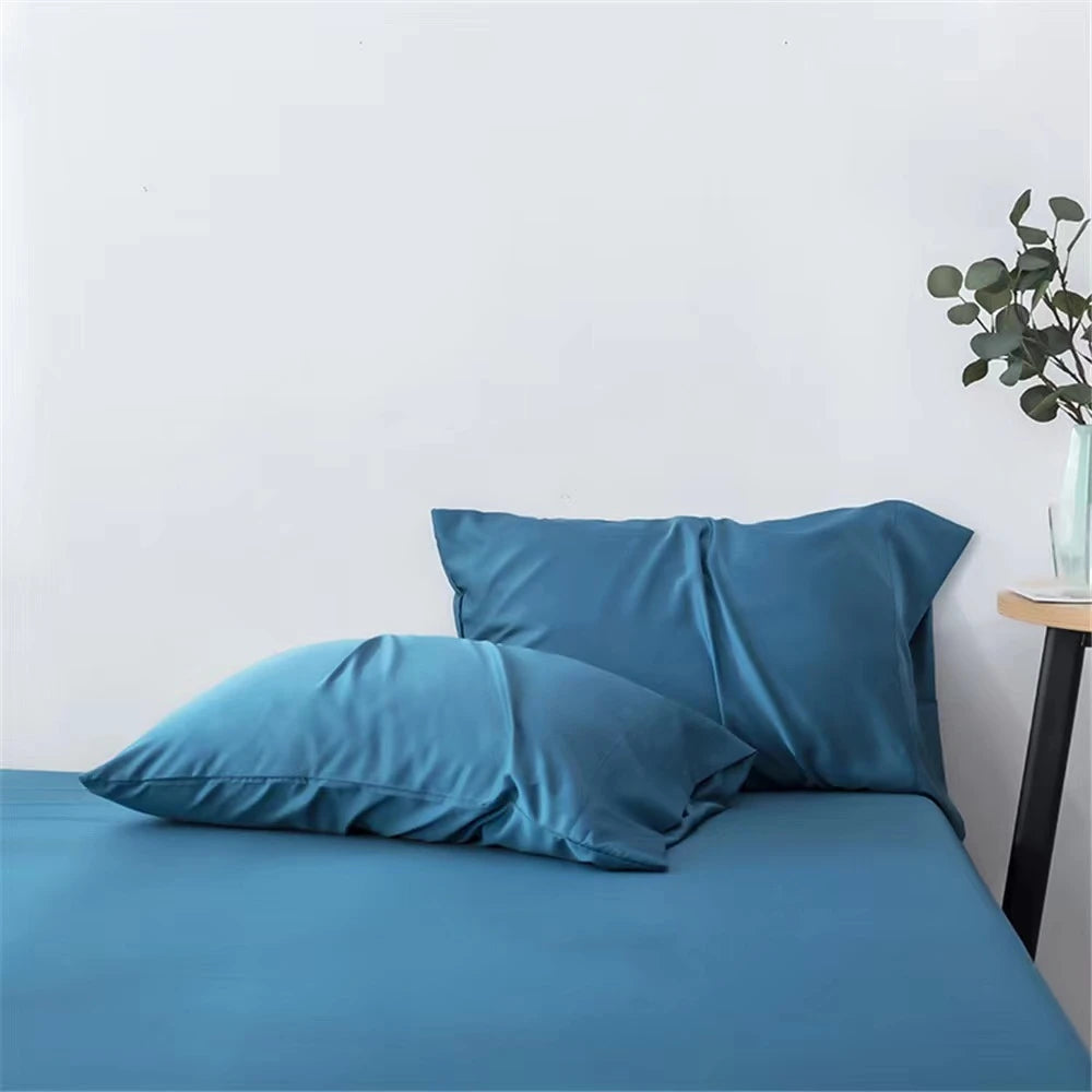 lot draps lit unis vert pastel coton doux moderne chambre maison