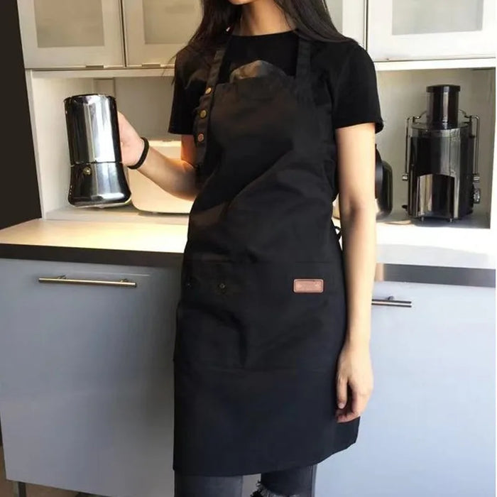 Tablier de cuisine en toile noir sur mannequin