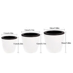 pots plantes modernes blanc noir drainage poignées 11cm 13cm 18cm