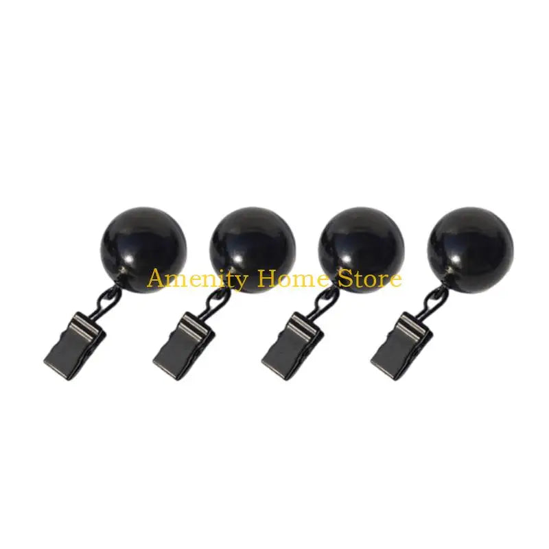 clips rideau noir moderne sphères opaques fixations clips pack quatre