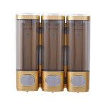distributeur savon noir transparent moderne fixation murale bouton déclenchement lisse minimaliste