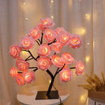 lampe arbre fleurs roses bleu moderne veilleuse chambre enfant décoration lecture led basse consommation