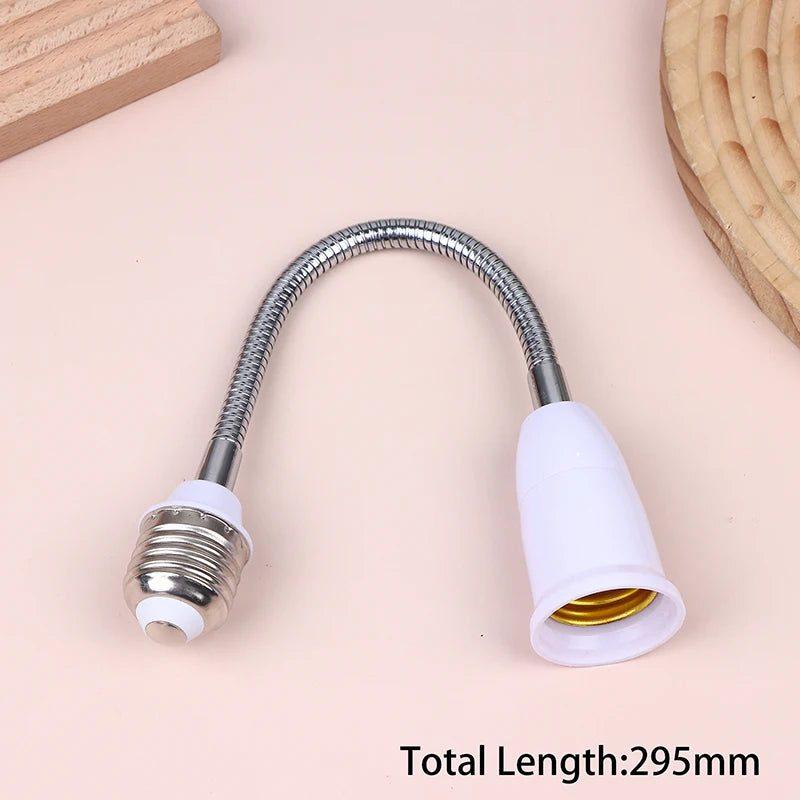 connecteur flexible ampoule E27 blanc argenté texture spirale adhésif moderne câble souple vis fixation