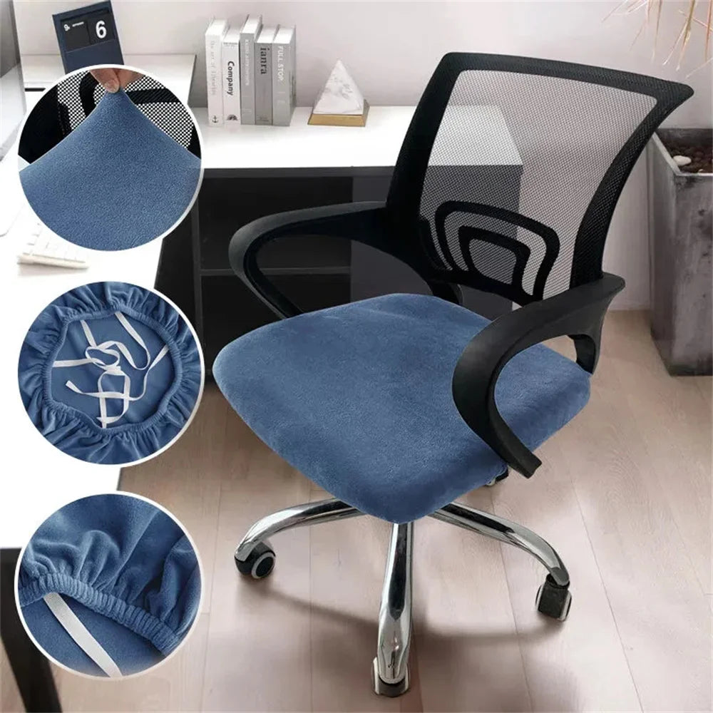 housse chaise moderne élastique bleu uni maison qualité polyester elasthanne