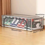 rangement chaussures transparent structure grille moderne paires sport bouteilles eau flèches ventilation