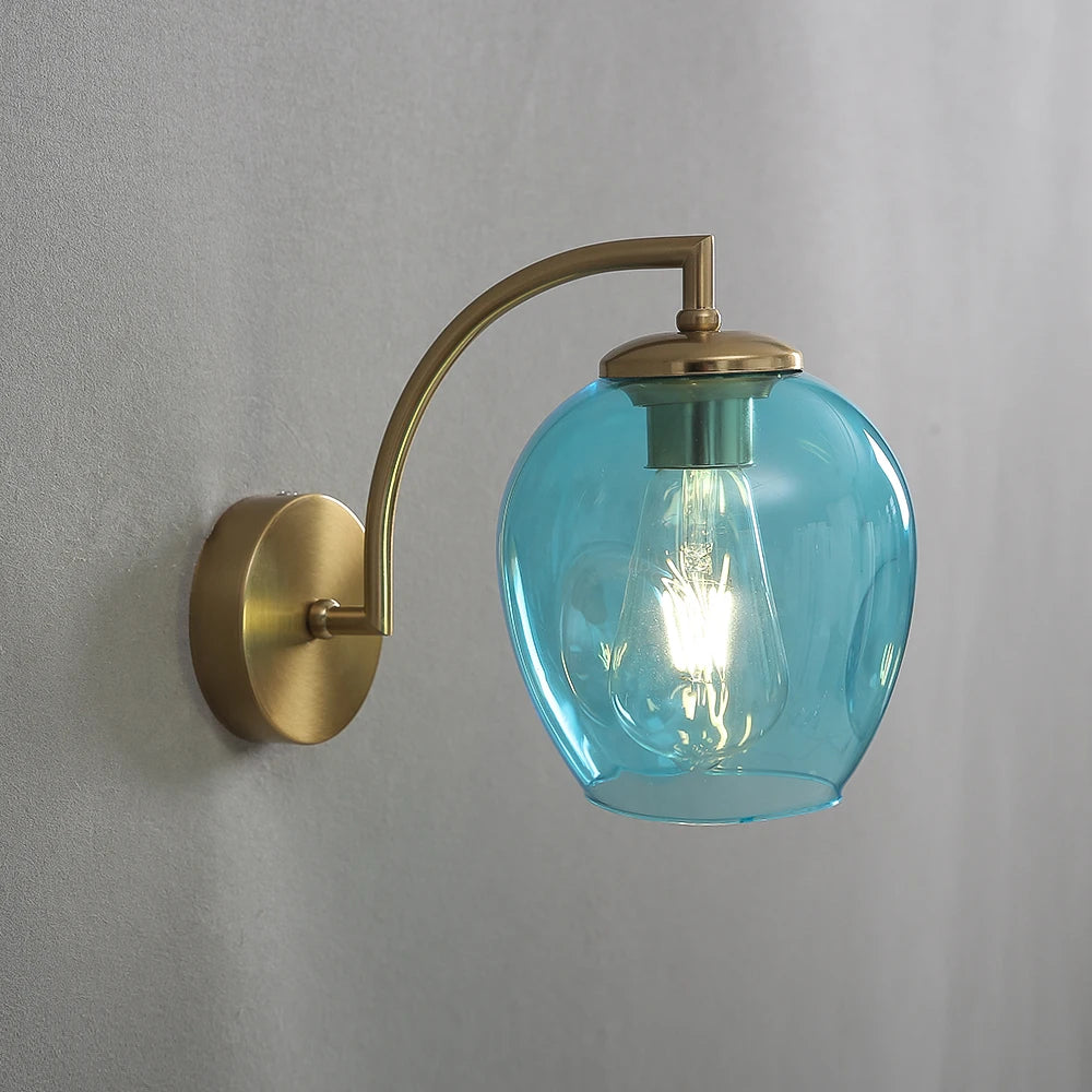 applique murale led moderne transparente or bleu gris cuisine chambre coucher salle manger entrée