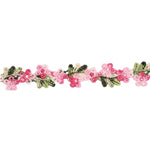 ruban decoratif brode fleurs motifs floraux couleur rouge rose vert blanc jaune solvable eau