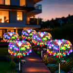 lumières solaires multicolores fil optique moderne piquet métallique socle solaire extérieures vacances patio jardin