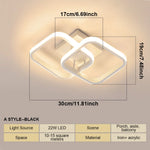 lampe moderne led noir blanc quadrilatères simples acrylique aluminium flux lumineux élevé facile