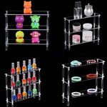 étagère acrylique transparente présentoir vertical cosmétiques vernis ongles figurines jouets salon