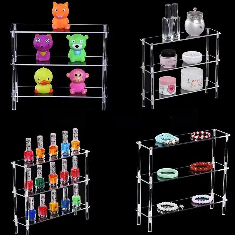 étagère acrylique transparente présentoir vertical cosmétiques vernis ongles figurines jouets salon
