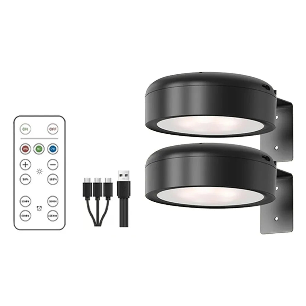 lampe murale led noire rechargeable sans fil adhésive télécommande câble usb moderne intangible économique