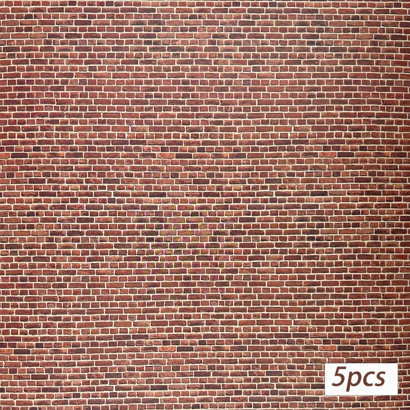 sticker simulation route mur brique papier décoratif classique rouge brun grisclair 21x29cm kit bricolage