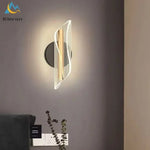 lampe murale moderne blanc doré éclairage cuisine salle manger fixée mur lignes ondulées