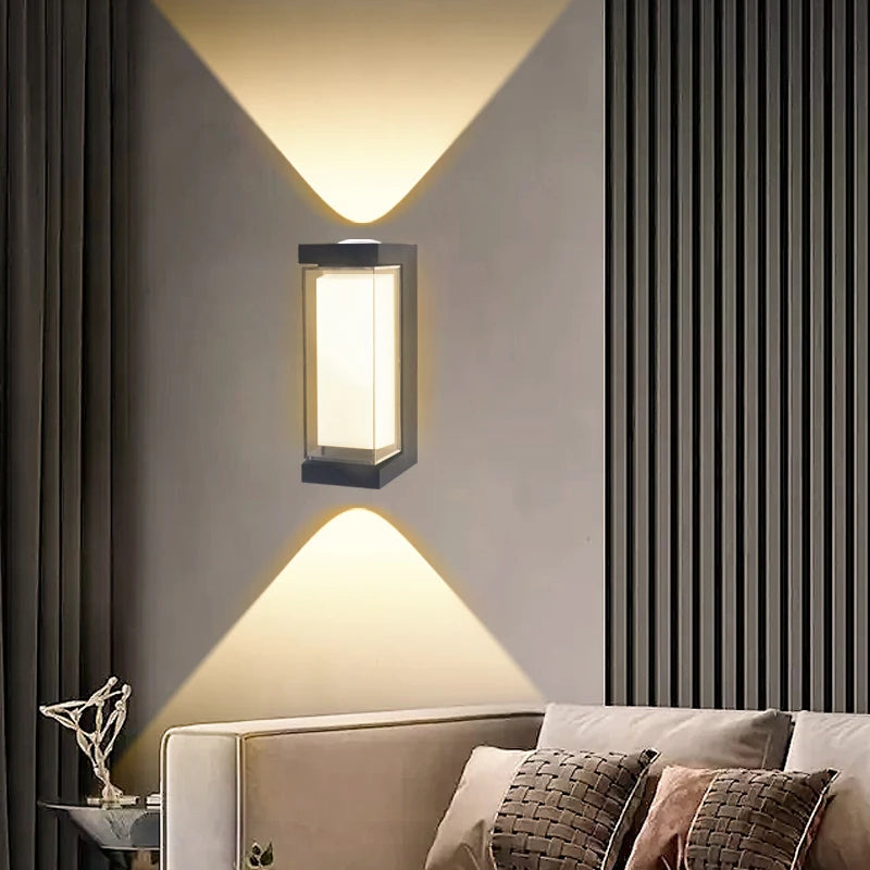 lampe murale moderne led noir blanc éclairage haut bas cuisine chambre salon étude entree