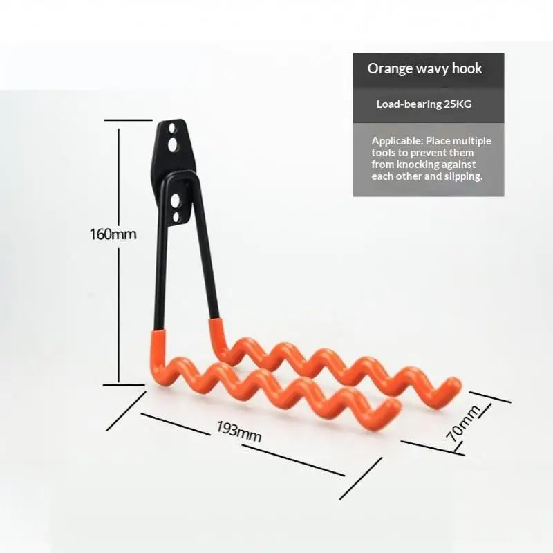 support mural moderne crochet noir orange outils jardin vélo fixations vis multiple'utilisation