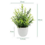 décoration intérieure plante artificielle eucalyptus bonsaï vert feuilles fines moderne sans entretien pot blanc