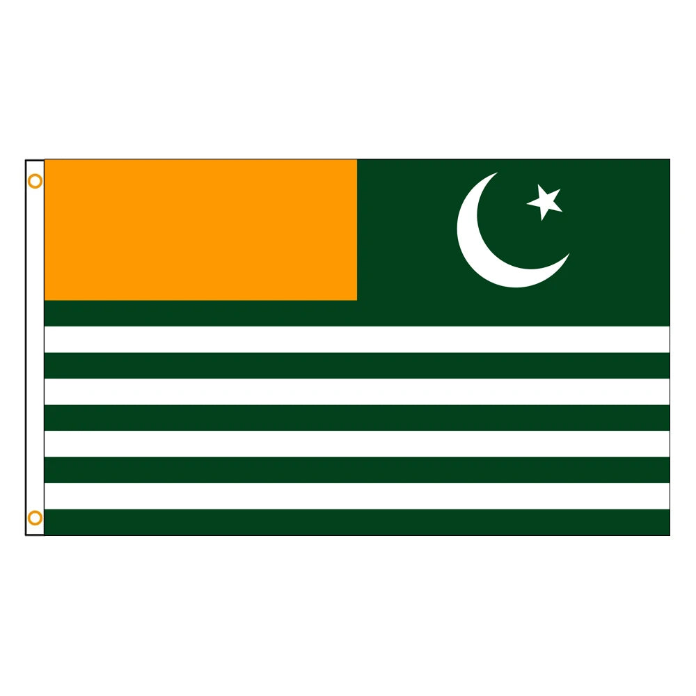 drapeau azad kashmir orange vert blanc rayures croissant étoile moderne ethnique décoration polyester super