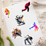 stickers hip hop danseurs poses textes thérapie multicolores adhésifs waterproof adultes adolescents scrapbooking