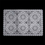 serviettes table blancs motifs floraux dentelle fine classiques élégantes respectueuses environnement 45x30cm set 12