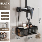 porte savon mural noir moderne support bain vis fixe shampooing savon lisse aluminium respectueux