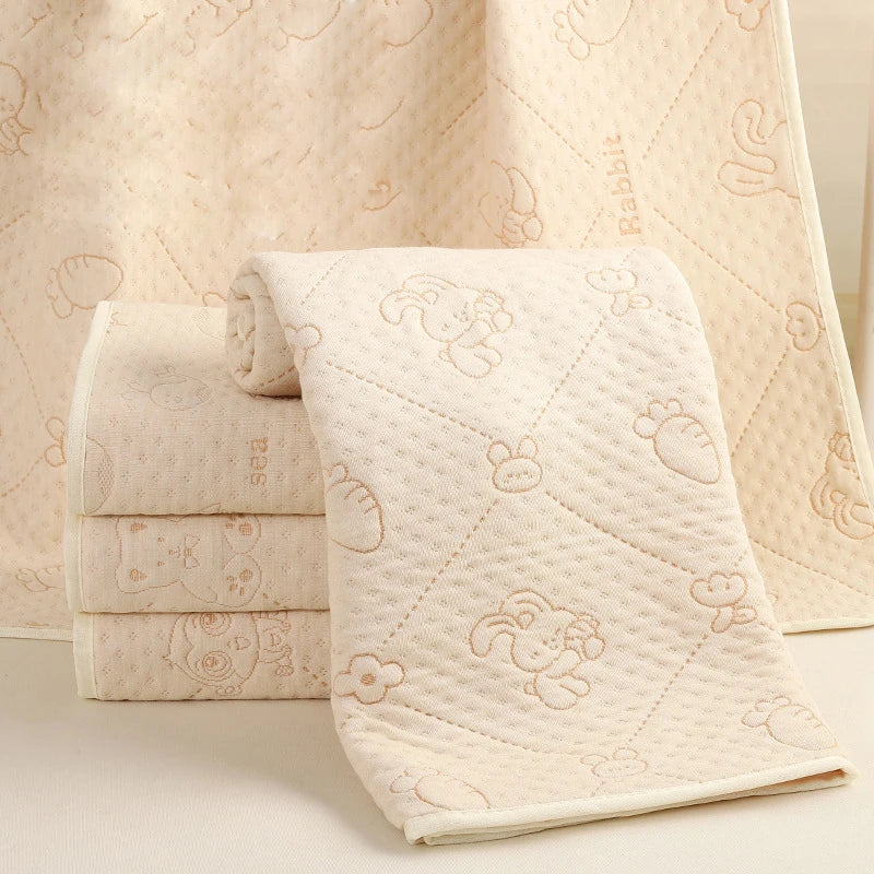 tapis bébé coussin lit imprimé lapins moderne texture points rabbit neutre voyage