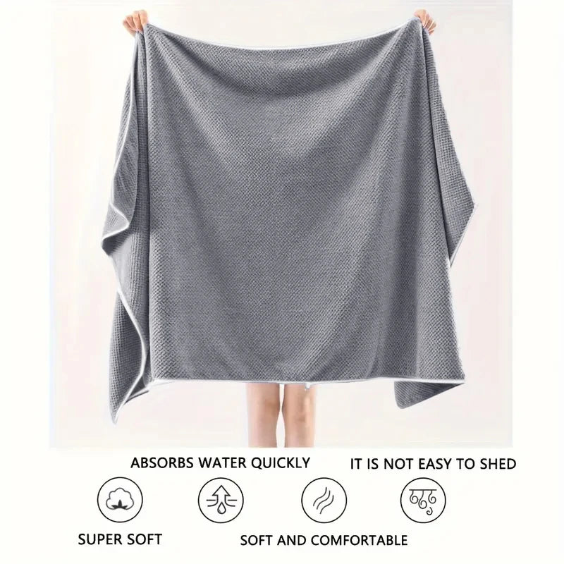 serviettes bain polyester texture points rose clair gris modernes absorbantes famille rapide sécher