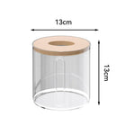 boîte rangement mouchoirs transparent bois minimaliste moderne papier texturé rouleau papier blanc naturel
