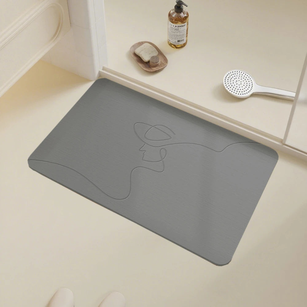 tapis bain gris moderne abstrait antidérapant absorption eau rapide séchage tapis douche extérieur adultes