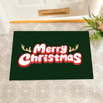 tapis sol antidérapant merry christmas vert lettres blanches rouges extérieur intérieur festive
