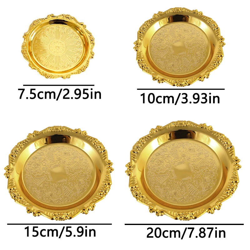 plateau decoratif or argent ornements baroques classique vintage boucles oreilles bracelet 7.5cm 10cm 15cm