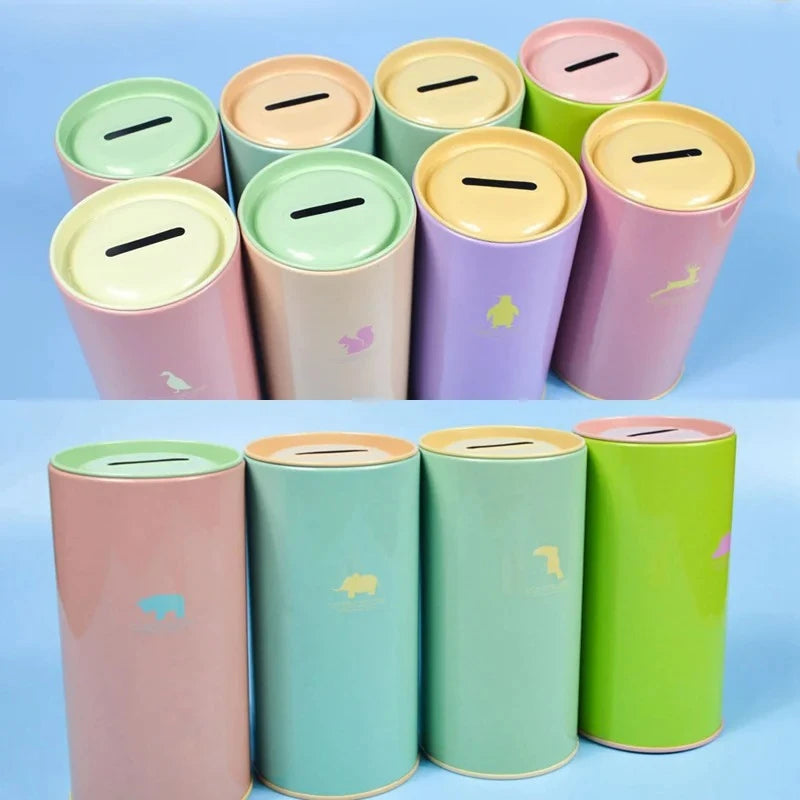 tirelire forme animal moderne simple métal couleur vert rose bleu clair pastel