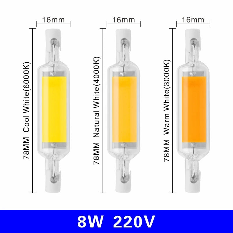ampoules led cob blanc chaud 2700k 3500k 10w 20w 78mm 118mm moderne transparentes