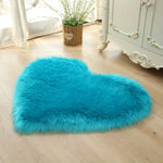 tapis peluche coeur rouge gris violet bleu moderne doux 50x60cm maison décoration chambre salon
