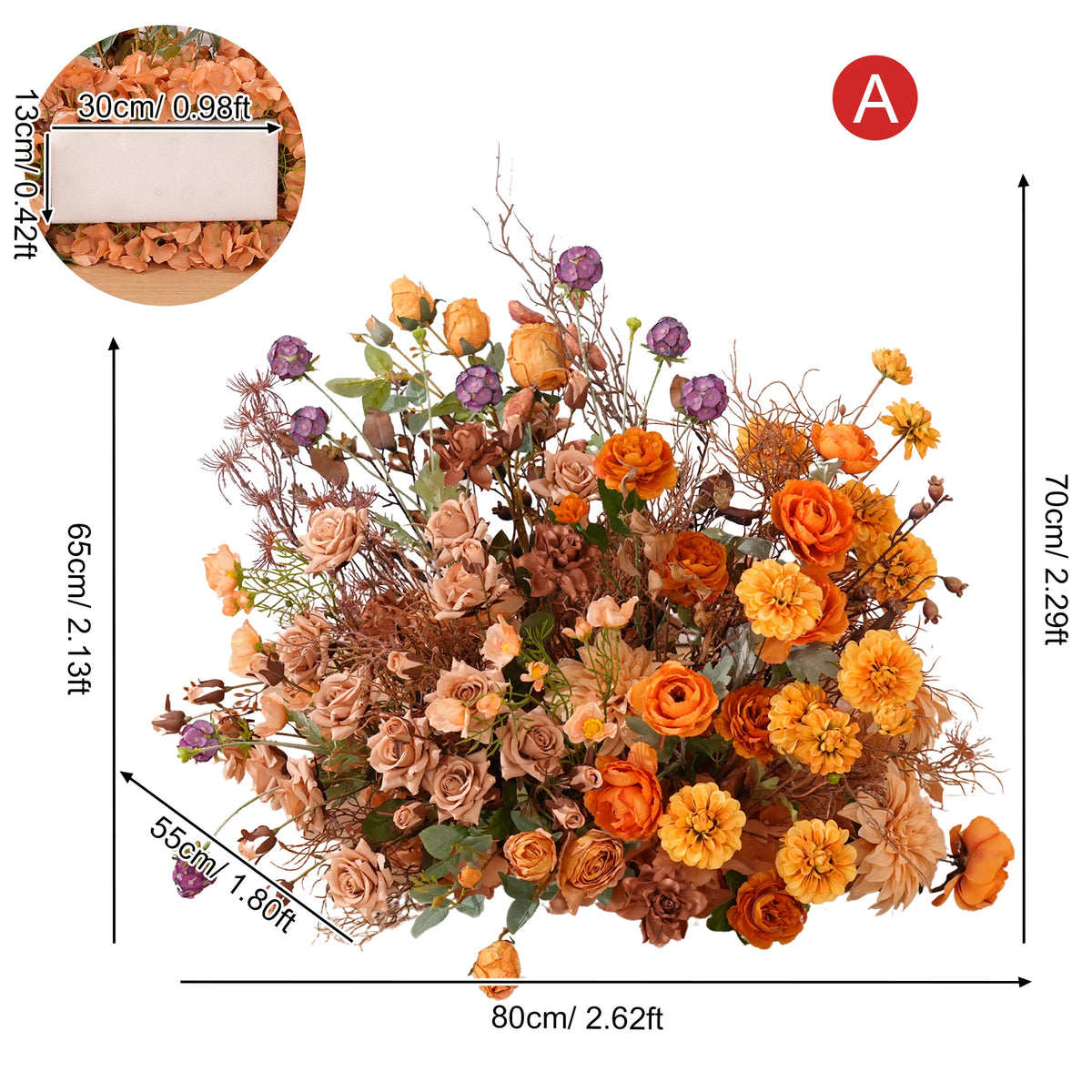 décoration boho chic bouquet fleurs artificielles orange rose table extérieur événement