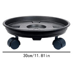 plateau roulettes moderne noir texture rugueuse roulettes support plante mobile