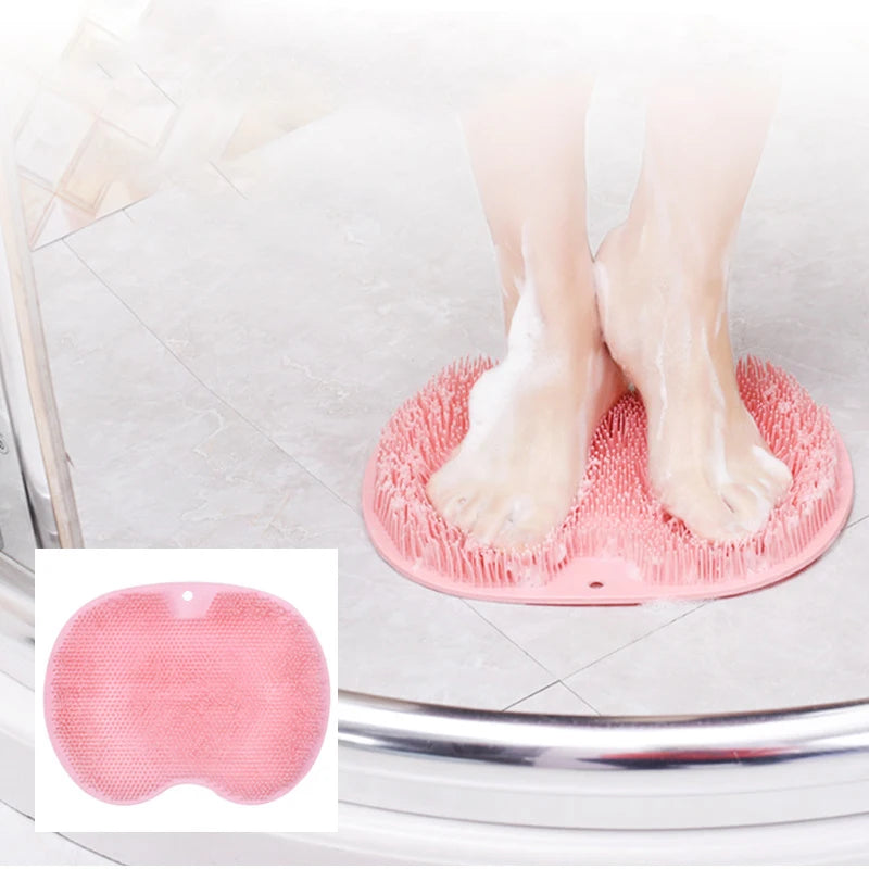 tapis bain silicone rose clair surface rugueuse moderne