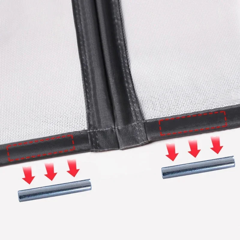 rideau porte magnétique autofermeture anti insectes maille fine velcro noir moderne