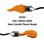 décoration anniversaire bougie led flamme orange moderne câble usb 5v 280mm
