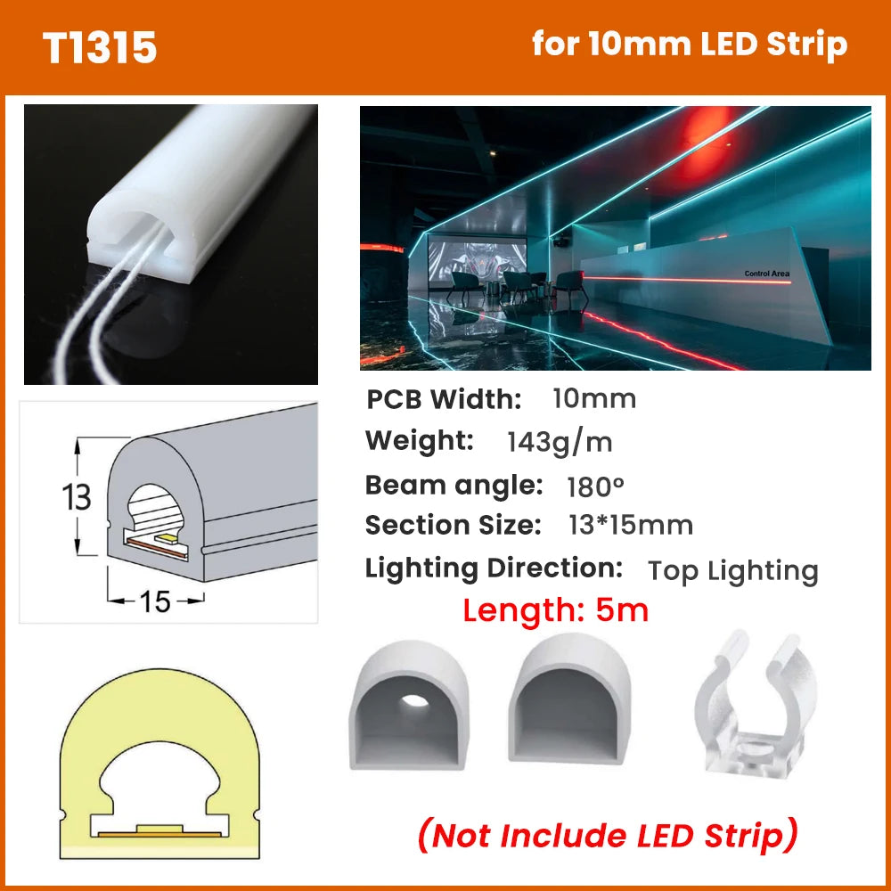 profils lumineux silicone blanc modernes eyelets flexibles led étanches 05m 1m 2m 3m
