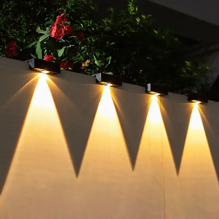 lumières solaires extérieures moderne appliques murales noires ip65 led clips