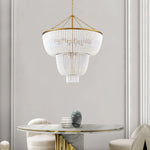 lustre led blanc doré classique suspension chaînes éclairage intérieur classique