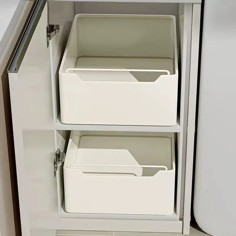 tiroir rangement coulissant métal blanc armoire cuisine tiroir extractible moderne