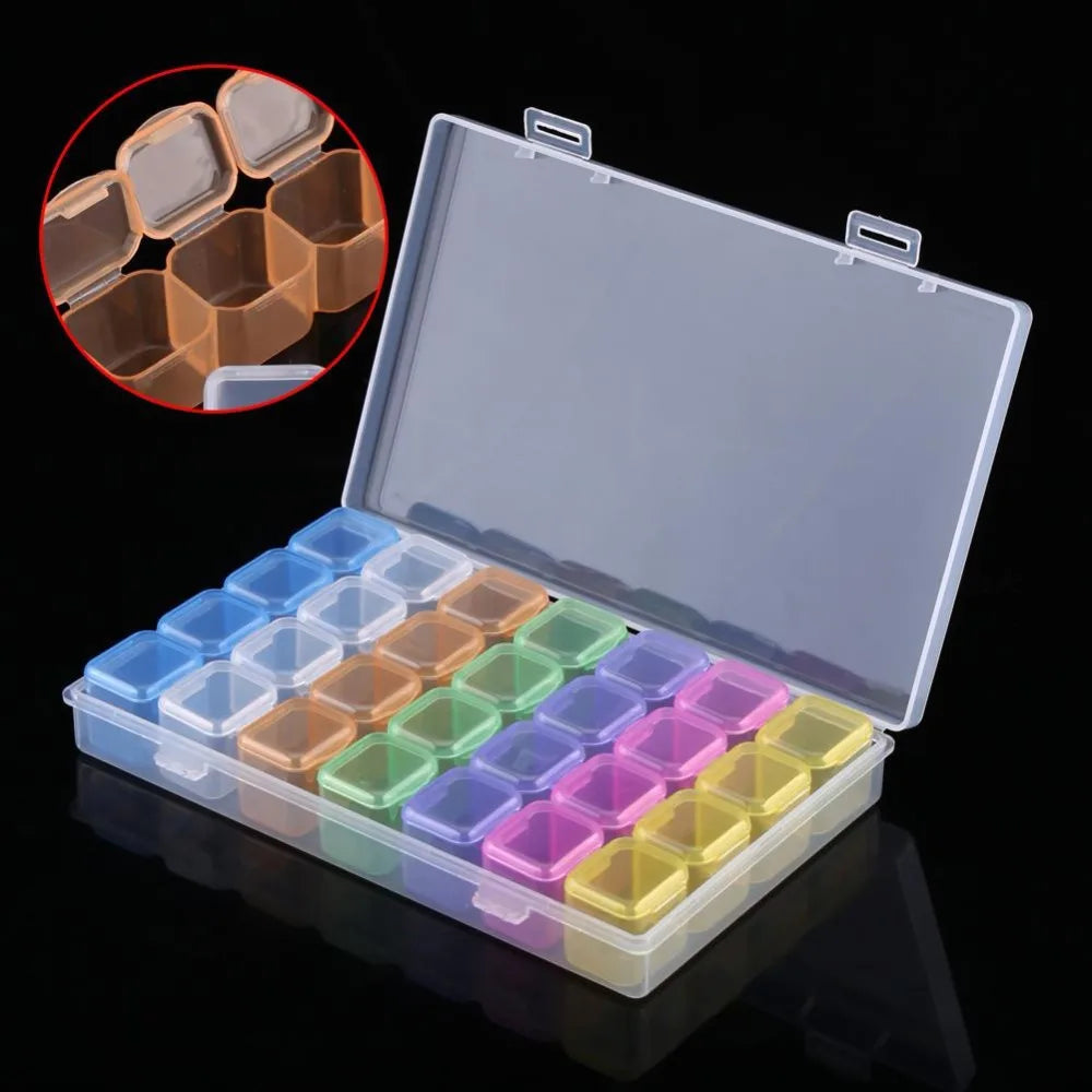 boîte rangement bijoux compartiments colorés transparente pratique clips strass accessoires organisation décoration moderne trữ