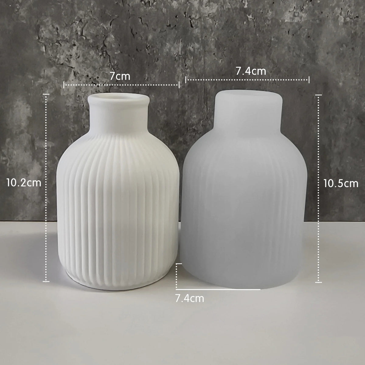 vases silicone blancs rayures verticales modernes décoration bricolage artisanal maison