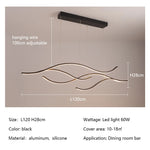 suspension lumineuse moderne or noir ampoules led ondulées 30w 60w remote dimming